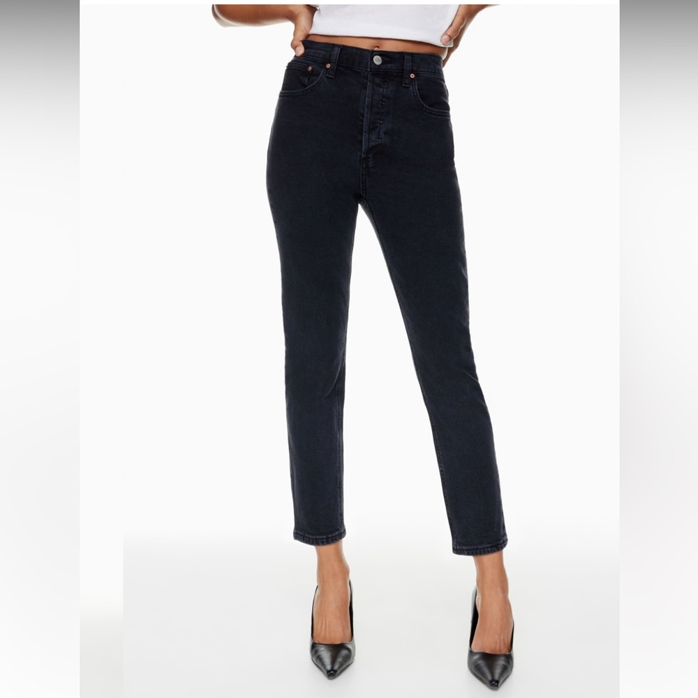 ARITZIA DENIM FORUM The Yoko High Rise Waisted Slim Black Jeans Women’s Size 24